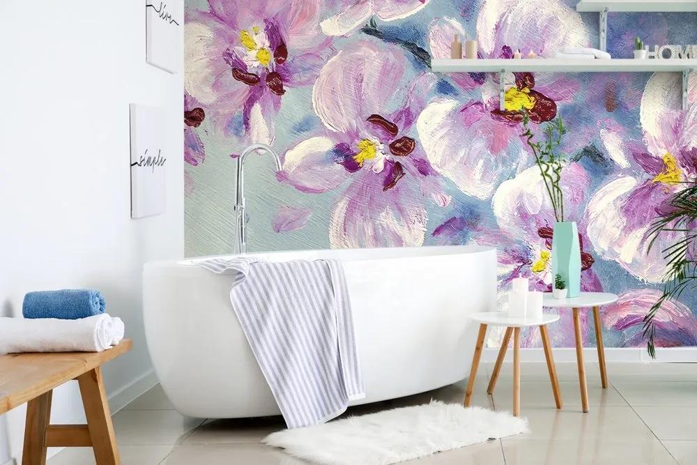 Tapeta romantické fialové kvety - 150x100