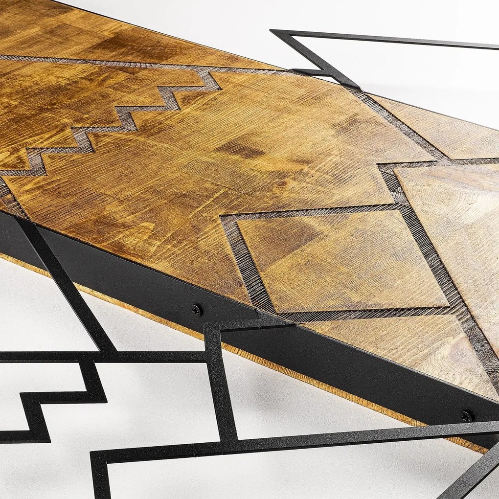 Nástenná drevená dekorácia HORSKÁ hnedá/čierna