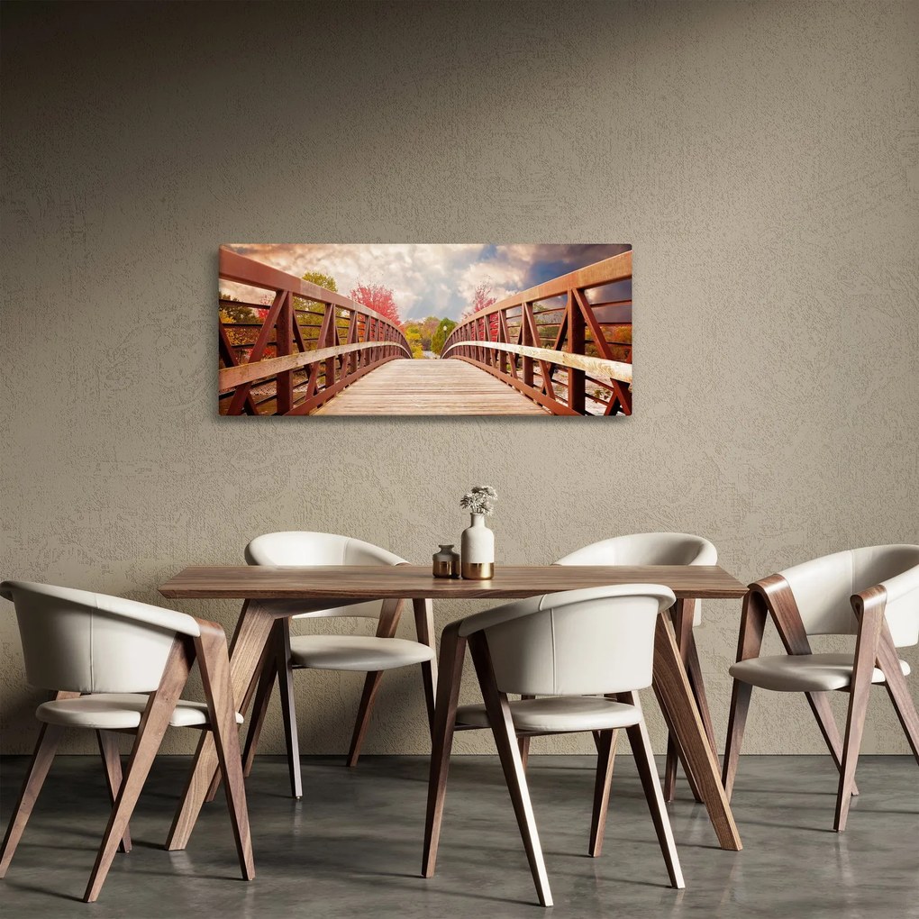 Obraz - drevený most (120x50 cm)