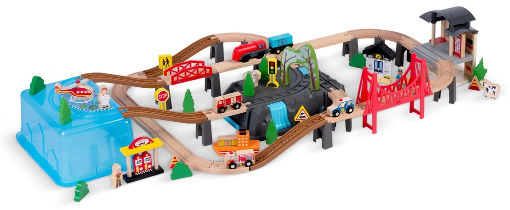 Drevené vláčikové mestečko 100 ks RK-879 Ricokids