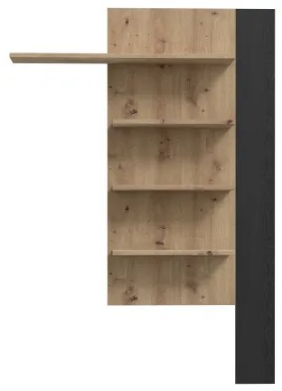 Nástenná polica INAR dub/čierna