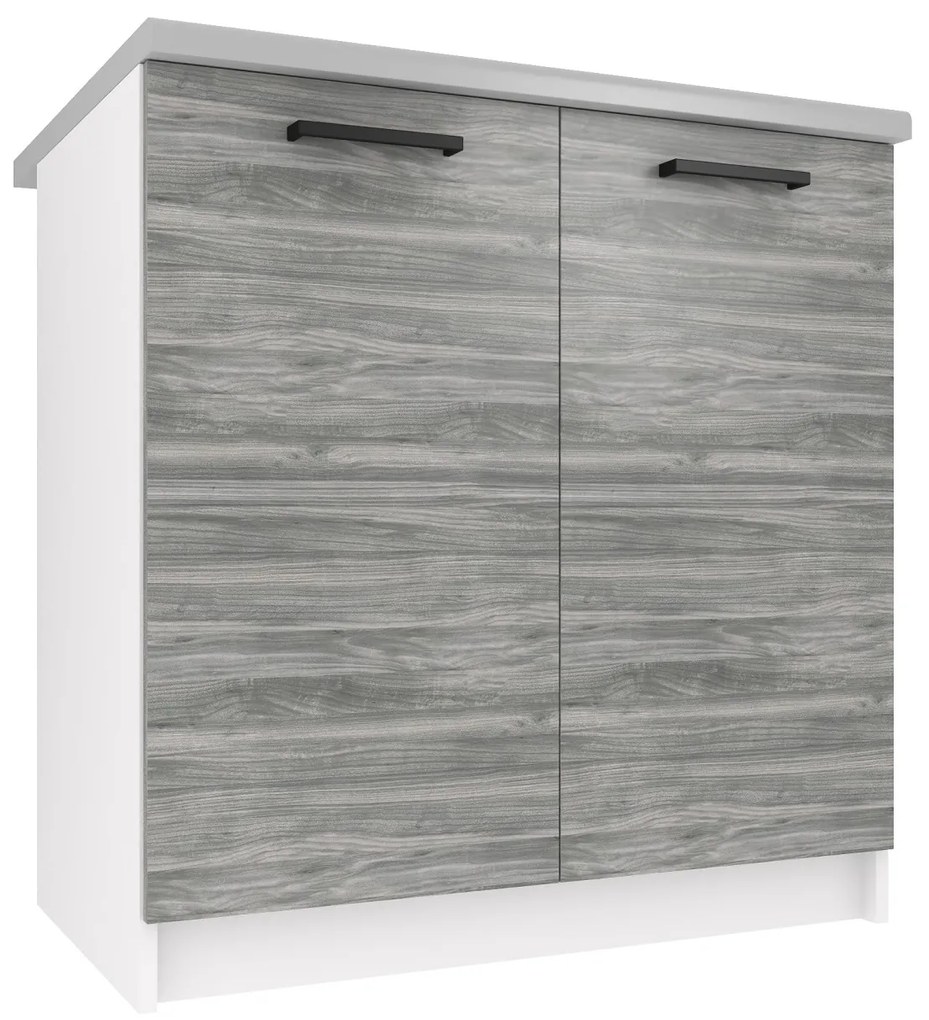 Kuchynská skrinka Belini spodná 80 cm šedý antracit Glamour Wood s pracovnou doskou  TOR SD80/0/WT/GW/0/B1