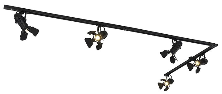 Inteligentný koľajnicový systém čierny 5-svetlo vrátane Wifi GU10 - Movie