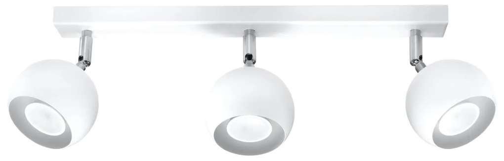 Bodové svietidlo Oculare, 3x biele kovové tienidlo, (možnosť polohovania)