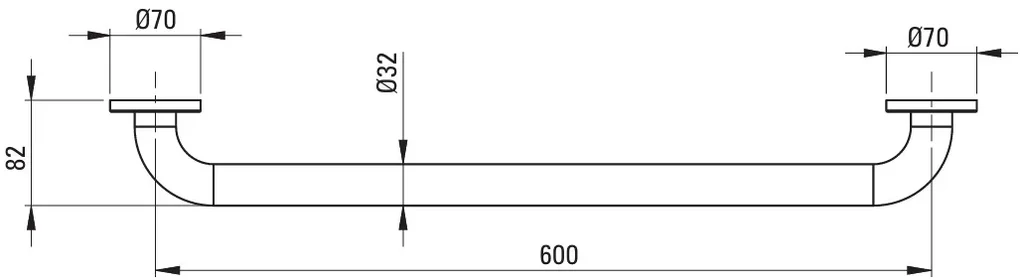 Deante Lehnen, nástenný držiak 60cm, oceľová, DEA-NIL_341C