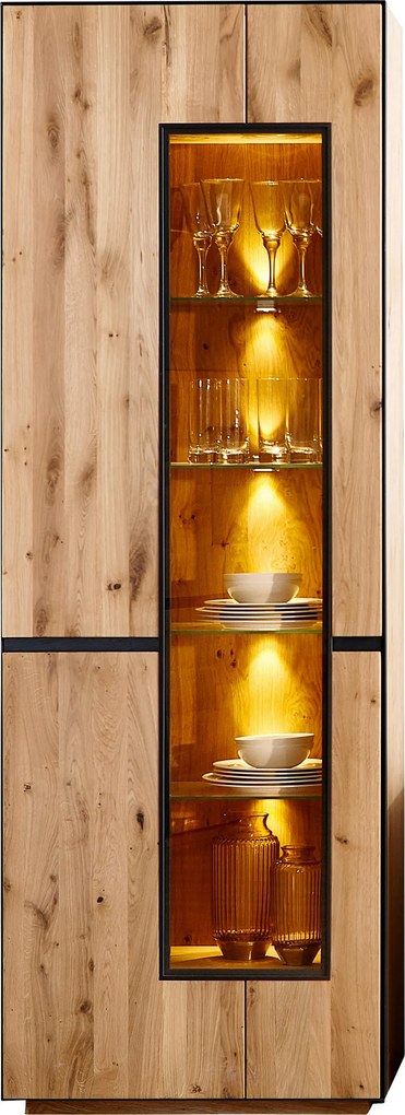 XXXLutz VITRÍNA, divoký dub, divoký dub, 72/203/38 cm Linea Natura - Sklenené vitríny - 001770000116