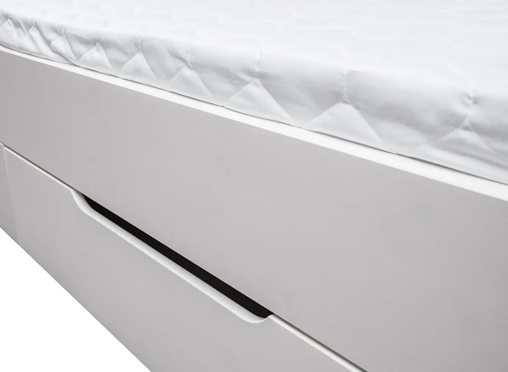PROXIMA.store - Masívna rustikálna posteľ + zásuvka - BELLUNO ELEGANTE ROZMER: pre matrac 180 x 200 cm, FARBA: biela