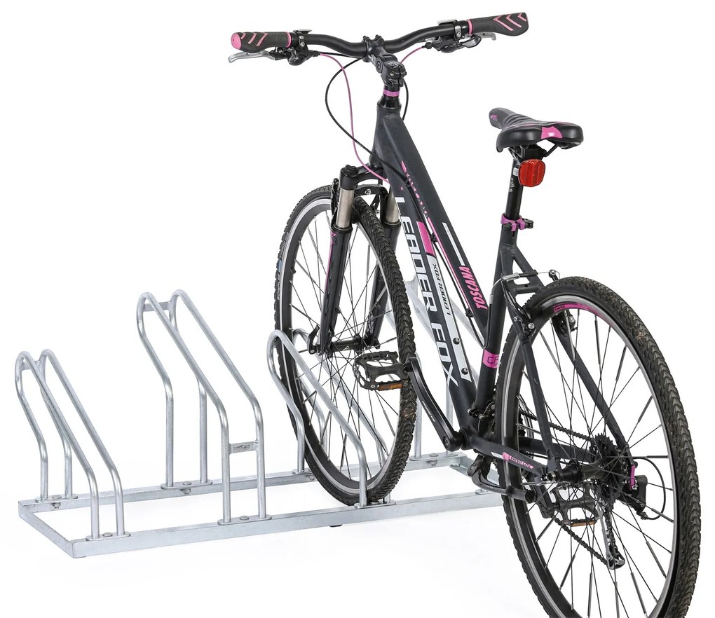 Stojan na bicykle na zem, dve šírky kolies 55 a 80 mm, 4 státia