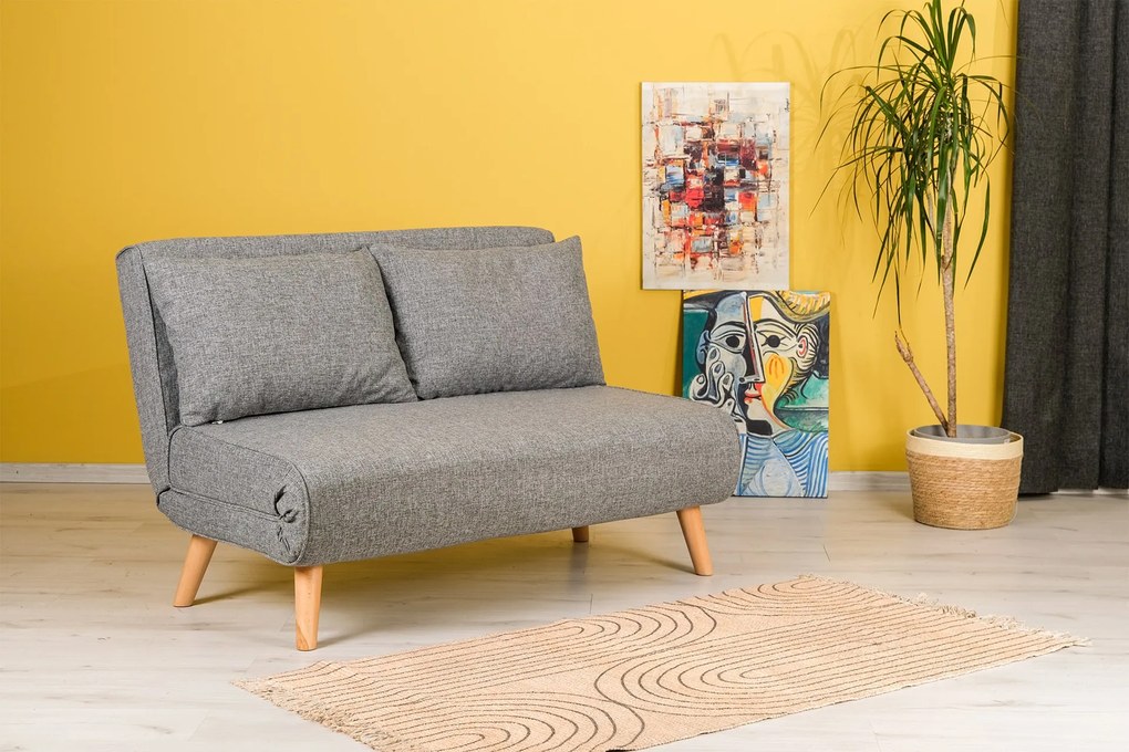 Pohovka futon Fillie (Svetlá sivá). Akcia -17%. Vlastná spoľahlivá doprava až k Vám domov. 1073400
