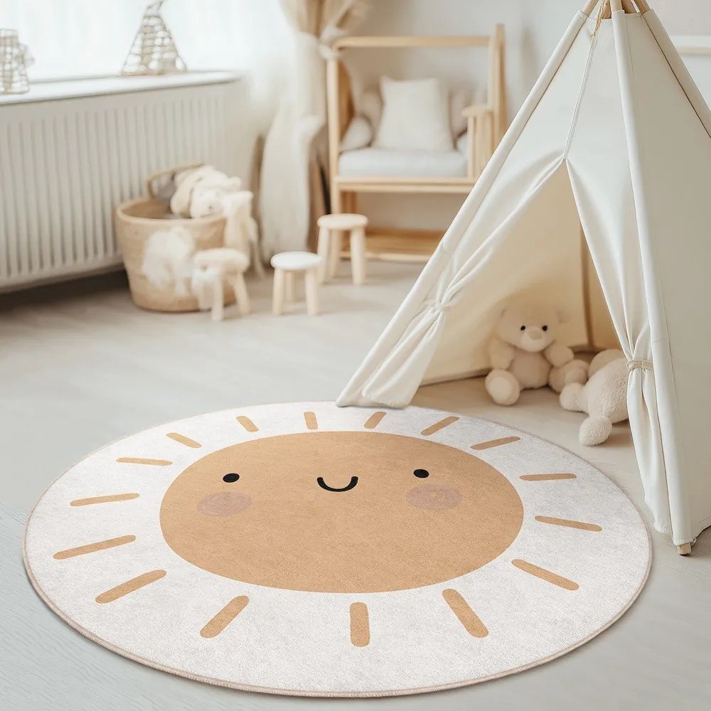 Prateľný detský koberec ø100 cm Sunny World – Mila Home