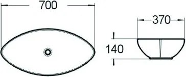 Mexen IVONE umývadlo, 70x37 CM, biela, 21487000