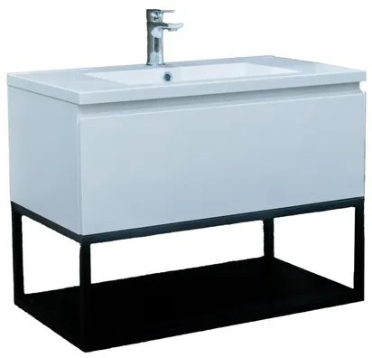 Kúpeľňová skrinka s umývadlom SAT B-Way biela lesk BWAY80WU, 1 ks