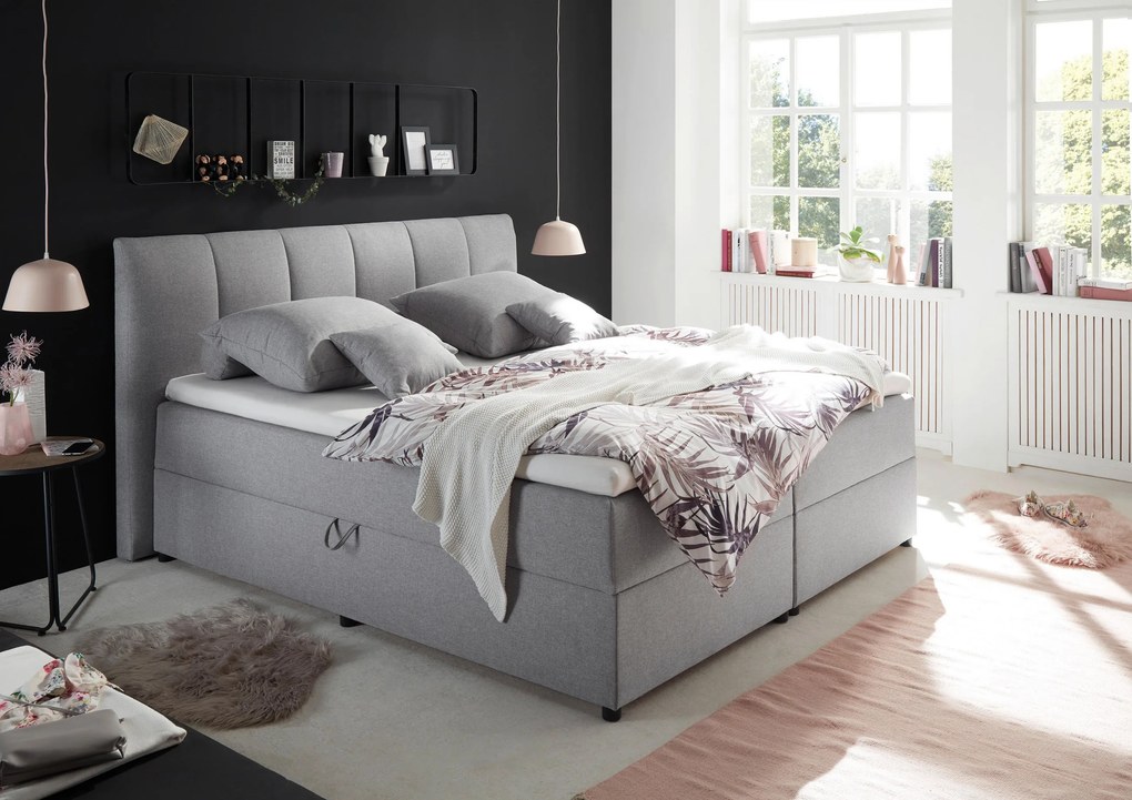 XXXLutz BOXSPRINGOVÁ POSTEĽ, 180/200 cm, sivá MID.YOU - Postele - 002220016608
