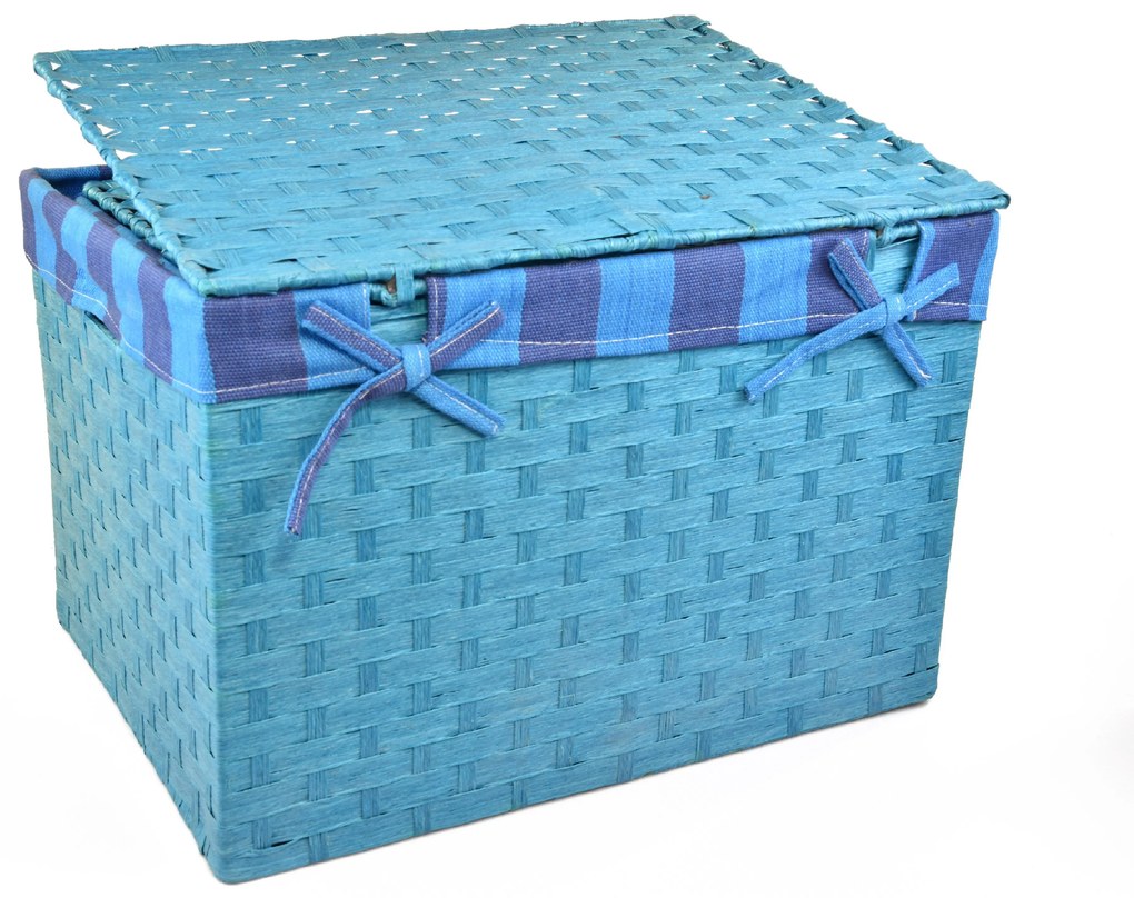 Úložný box s vekom modrý Rozmery (cm): 36x25, v. 26