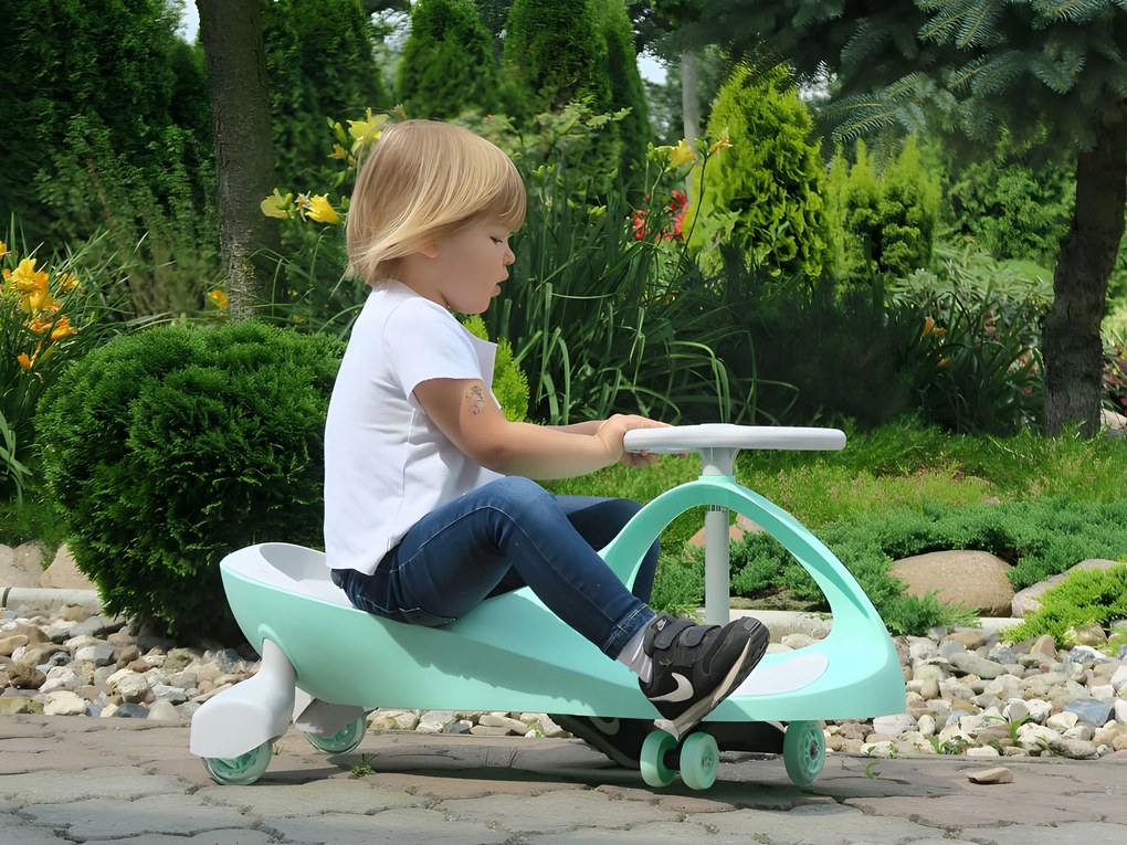 ECOTOYS gravitačné odrážadlo pre deti 3+ LED kolesá zelené