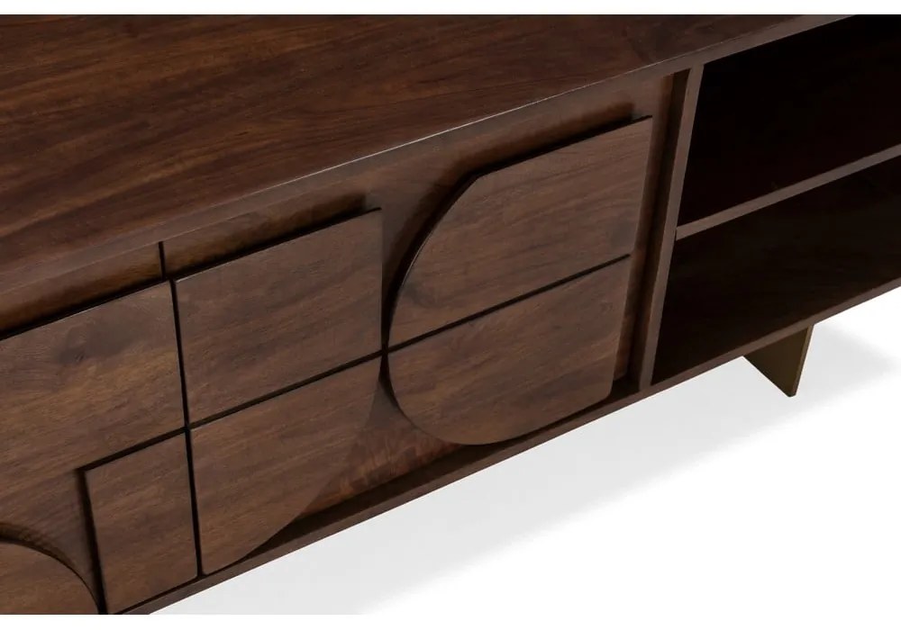 Hnedý TV stolík z mangového dreva 145x55x40 cm Trisha – MOME