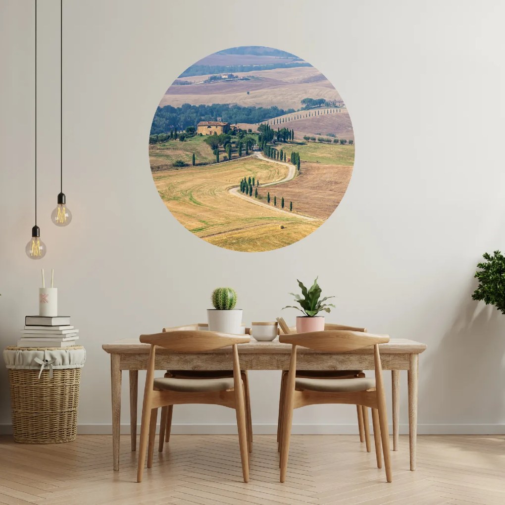 PIPPER. Textilná kruhová nálepka na stenu "Toskánsko" Veľkosť: 100 cm