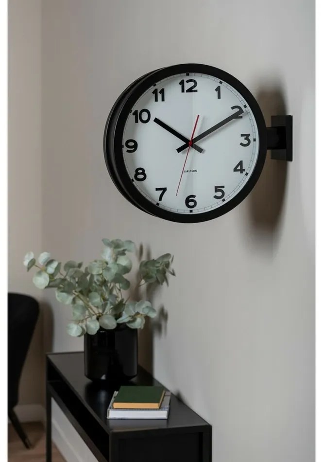Karlsson 5966WH obojstranné nástenné hodiny 38 cm