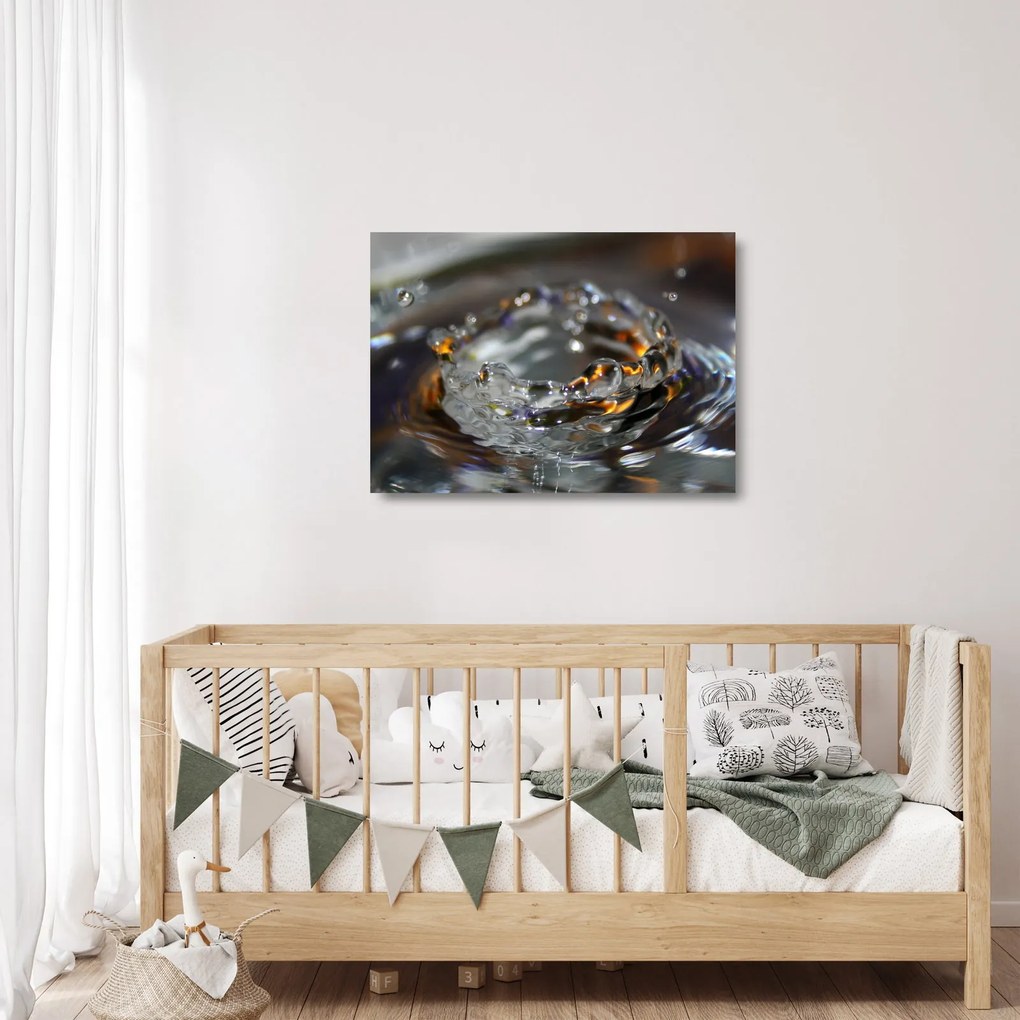 Sklenený obraz náramku z kvapiek vody (70x50 cm)