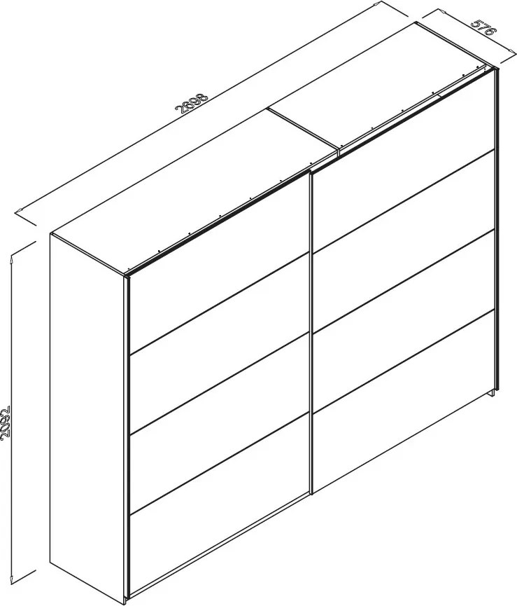 Šatníková skriňa Cordoba 270 cm, dub artisan/grafit