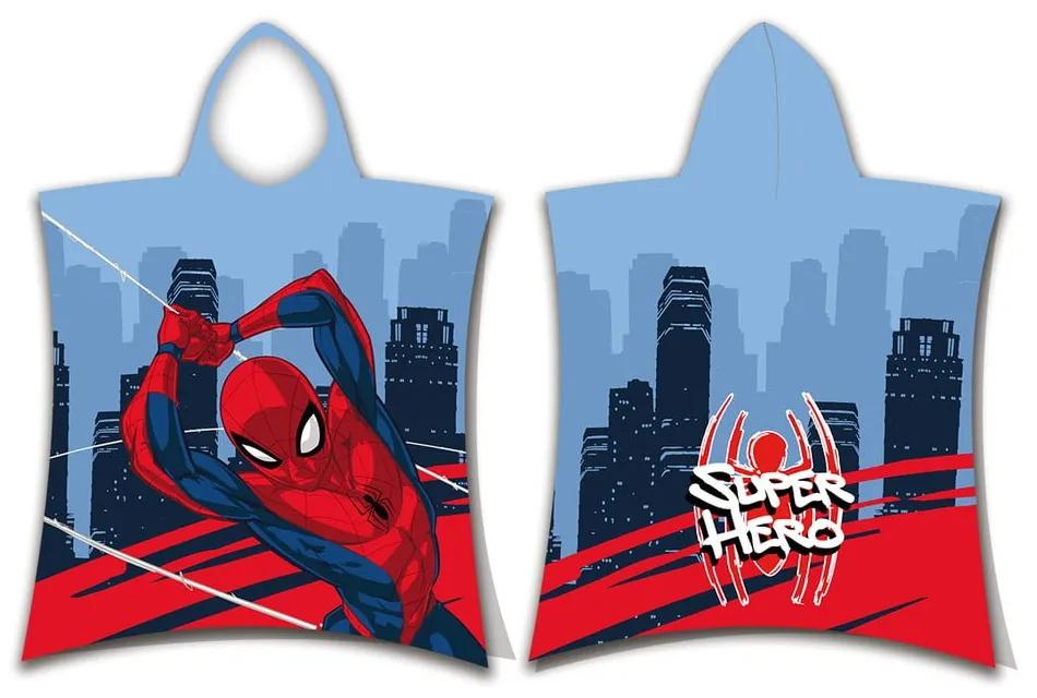 Modro-červené froté detské pončo Spider-Man - Jerry Fabrics