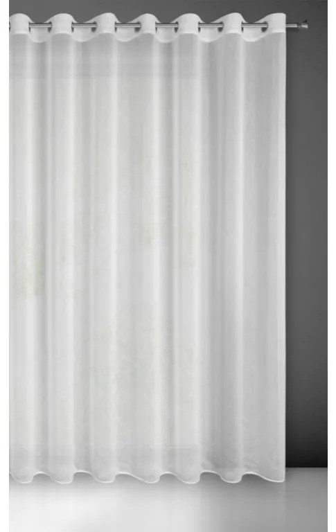 DECOREUM Jednofarebná záclona s jemnou dúhovou štruktúrou so zlatou niťou 300 x 250 cm biela 106366