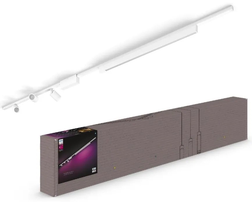 Philips-SADA 4xLED RGB Stmievateľné svietidlo do lištového systému Hue LED RGB/44,6W/230V