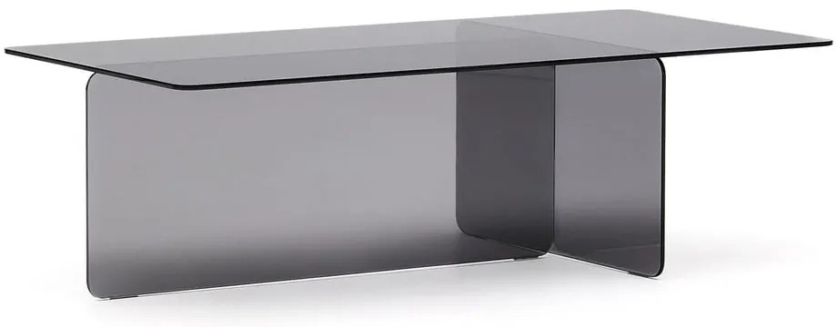 Sivý sklenený konferenčný stolík 60x120 cm Zaren – Kave Home