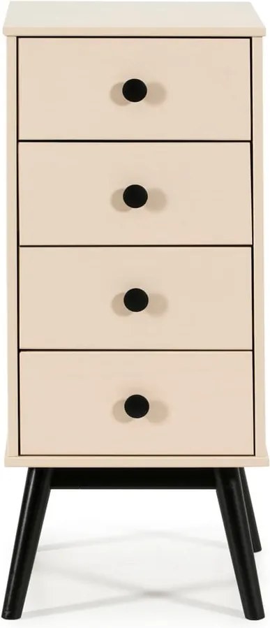 Komoda so zásuvkami v krémovej farbe Marckeric Clem, 40 × 94 cm