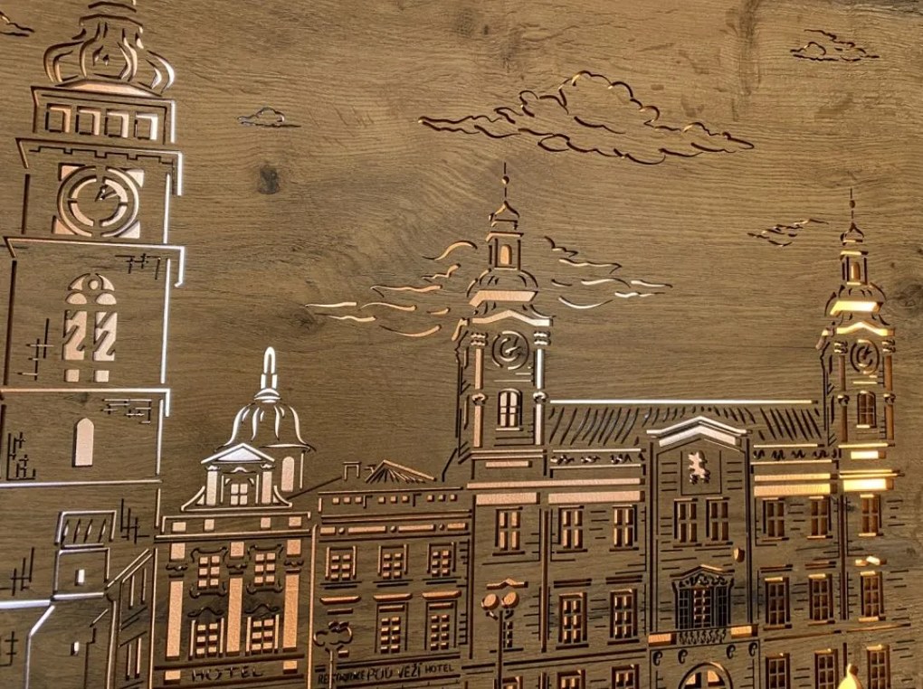 Podsvietený obraz Dedinka