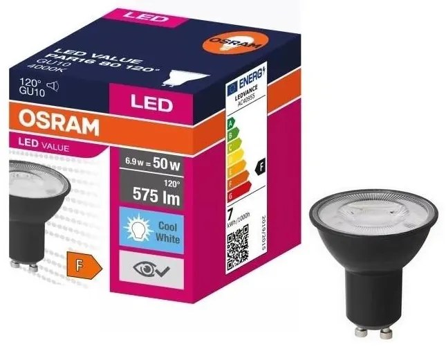 LED Žiarovka VALUE PAR16 GU10/6,9W/230V 4000K 120° čierna - Ledvance 4058075766631