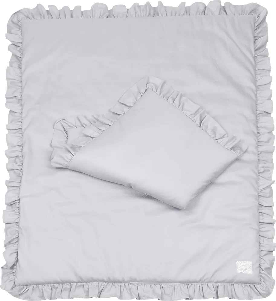 Sada do postieľok s volánom tmavo šedá 80x100cm