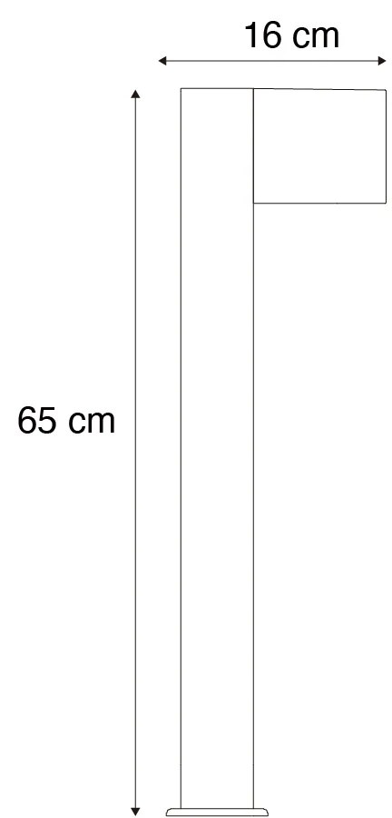 Vonkajšia lampa hliníková s potlačou dreva so zemným hrotom a káblovou priechodkou 65 cm IP44 - Baleno