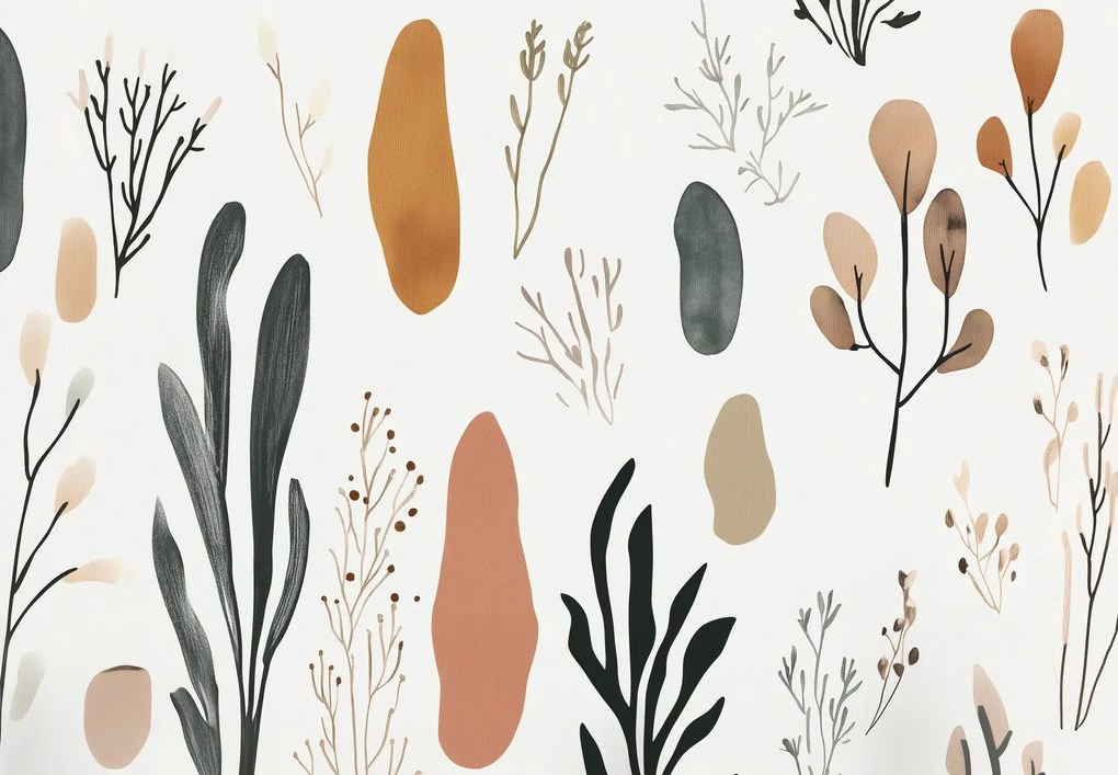 Fototapeta - Zemitý minimalistické rastliny II. (147x102 cm)