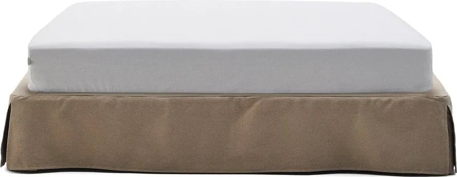 Taupe čalúnená dvojlôžková posteľ bez čela 180x200 cm Jaira – Kave Home