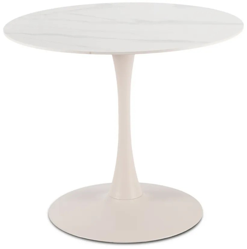 Stôl ALDO 90 cm biely/kašmírový