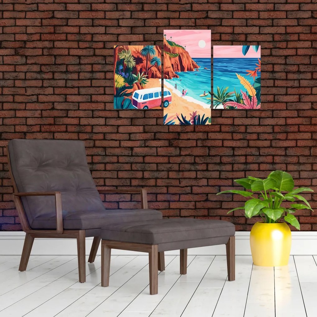 Obraz - Karavan pri oceáne (90x60 cm)