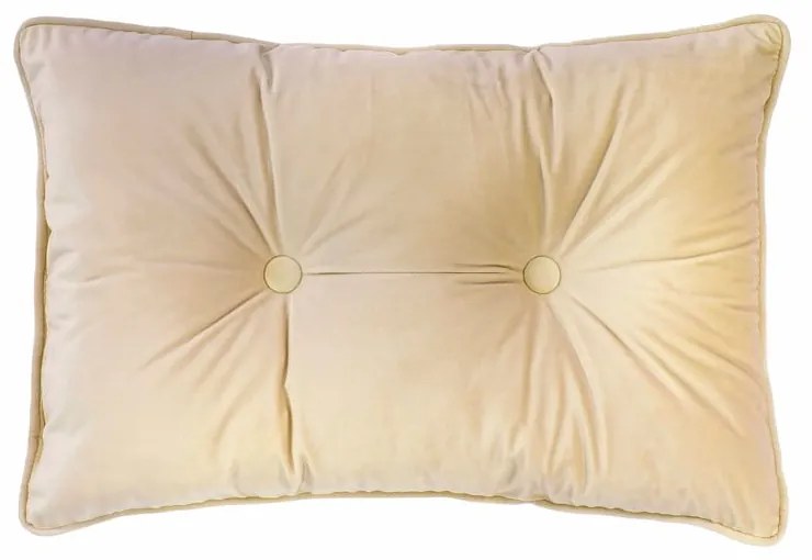 Krémovobiely vankúš Tiseco Home Studio Velvet Button, 40 x 60 cm