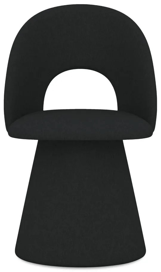 Čierne čalúnené jedálenské kreslo Kalo – Makamii