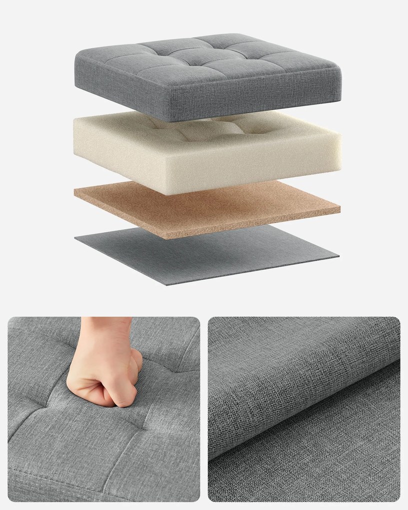 Taburet s úložným priestorom OTTOMAN 30x30 cm, sivý