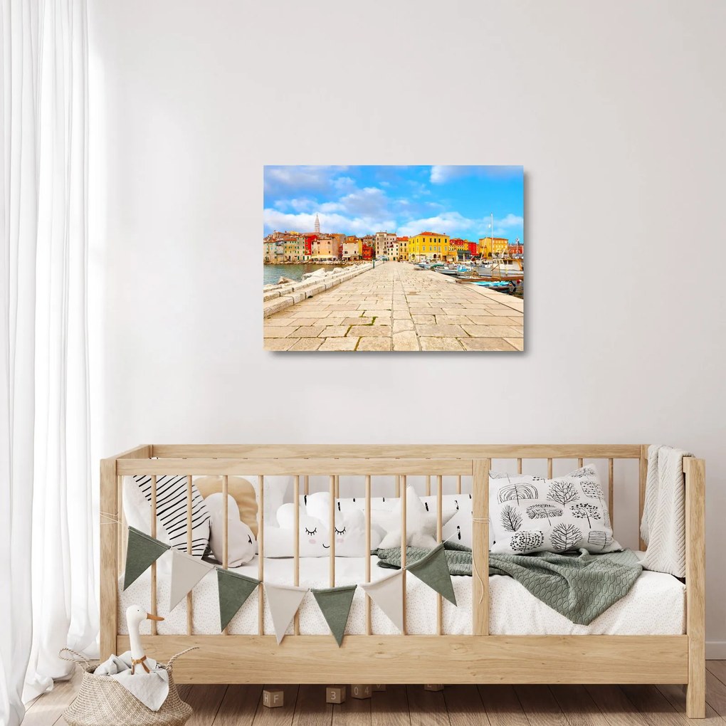Sklenený obraz - Staré istrijské mesto v Poreči, Chorvátsko (70x50 cm)