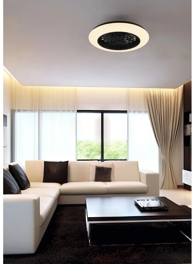 Matne čierne LED stropné svietidlo Stralsund – Trio