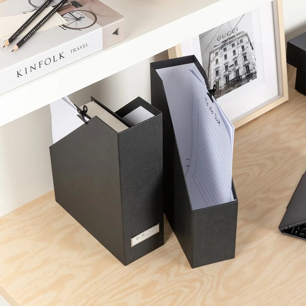 HOLGER päť-dielny dielny čierny stolový organizér zo 100% recyklovateľného papiera