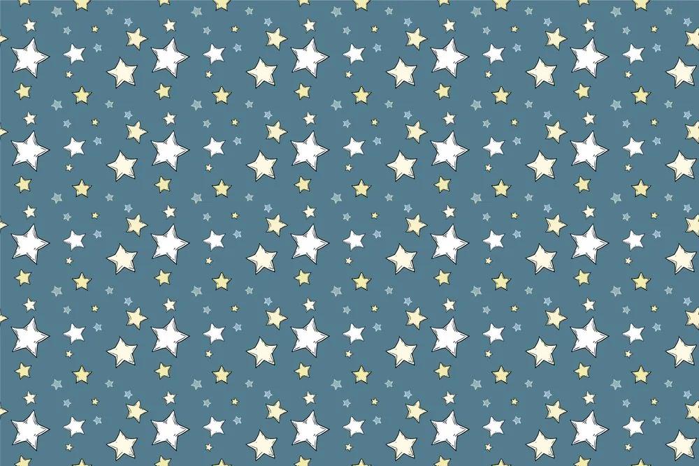 Tapeta hravé hviezdičky na modrom pozadí