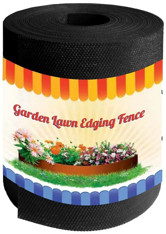 Záhradný obrubník 15 cm x 9 m čierny