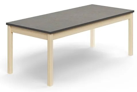 Stôl DECIBEL, 1600x700x590 mm, akustické linoleum, breza/tmavošedá