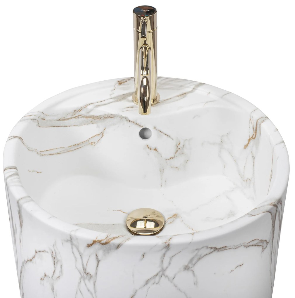 Rea Anya, voľne stojace umývadlo 84x45 cm, imitácia kameňa - láva matná, REA-U5803