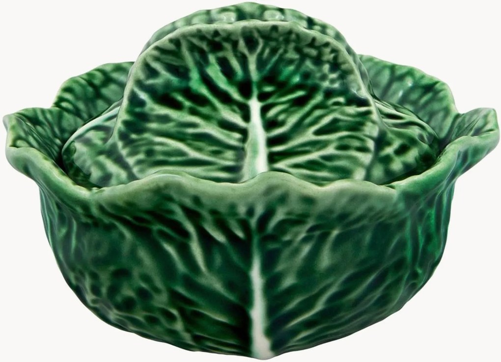 Ručne maľovaná úložná miska's pokrievkou Cabbage