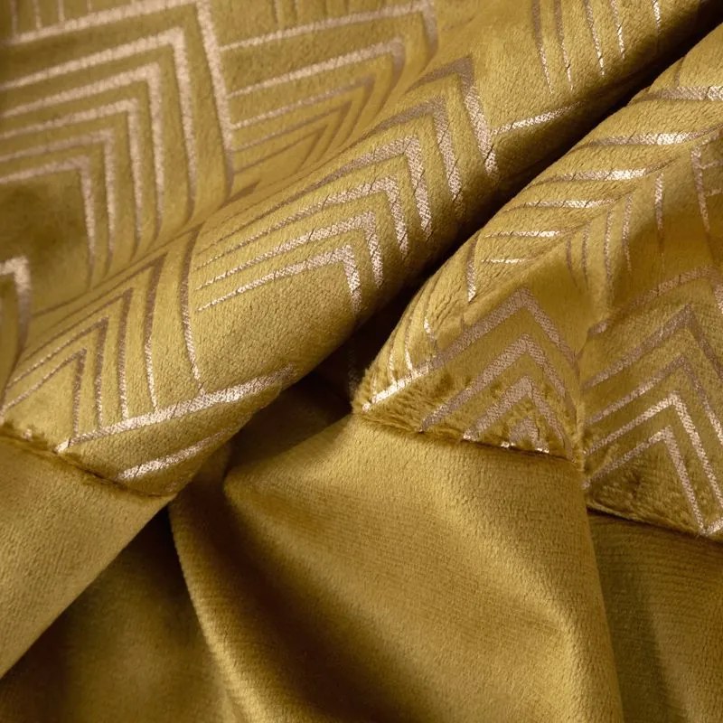 Dekorstudio Zamatový záves ELEN s elegantnou potlačou v zlatej farbe