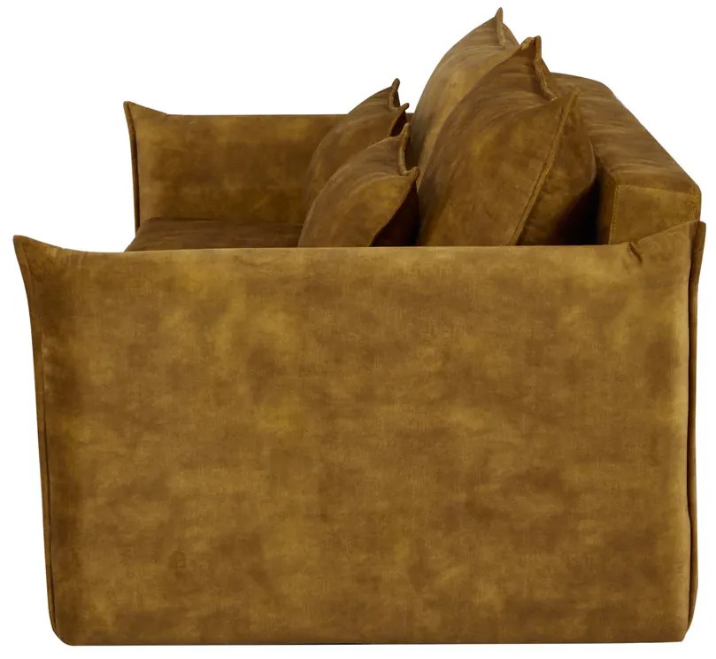 Rozkladacia pohovka APARTMENT 215 cm zamatová horčicovo žltá